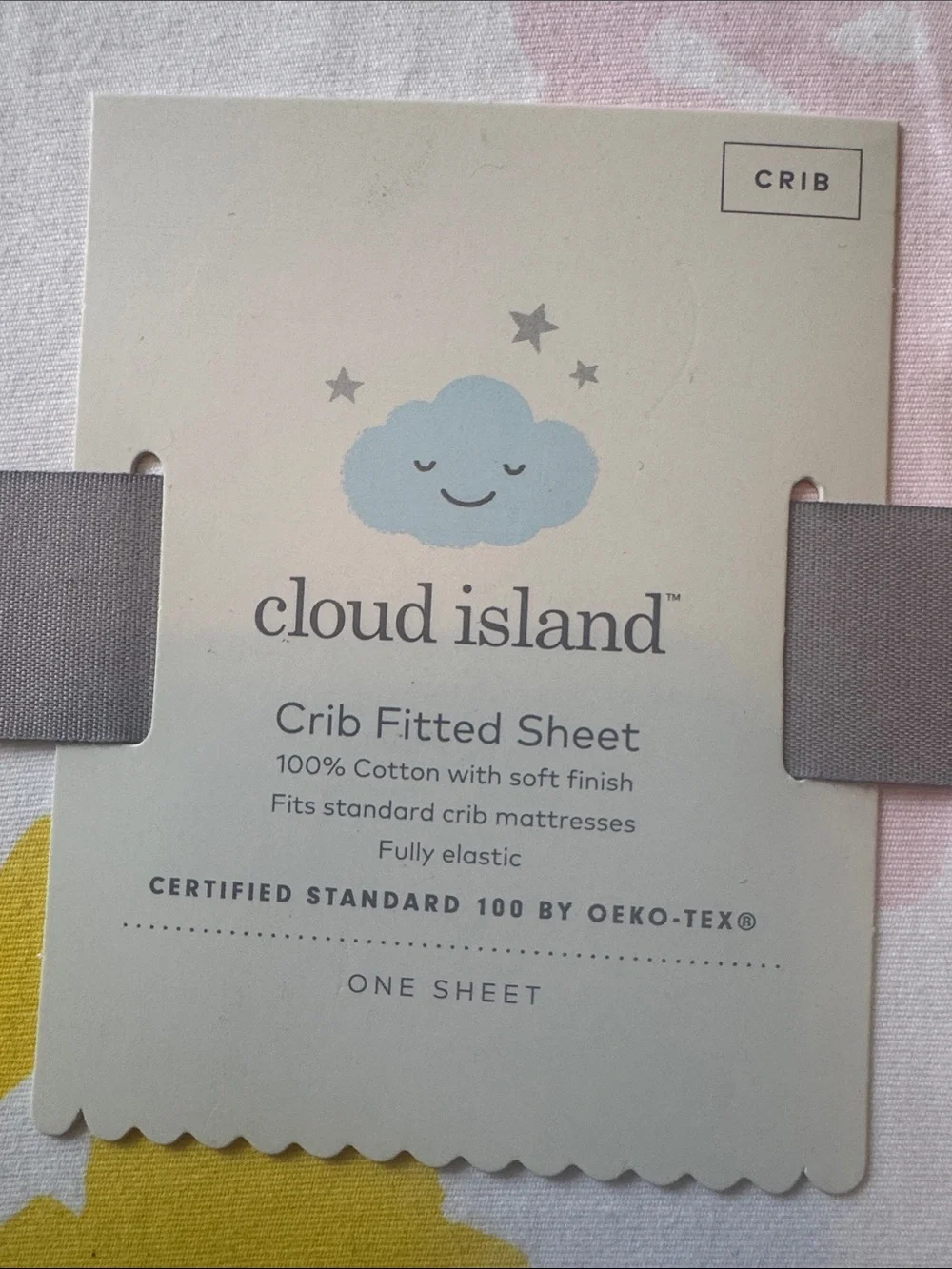 cloud island White Floral Crib Sheet with Yellow and Pink Blooms